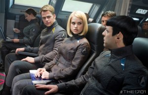 Who's the hot chick? Not sure. Let's let her on board to do Spock's job. Okay.